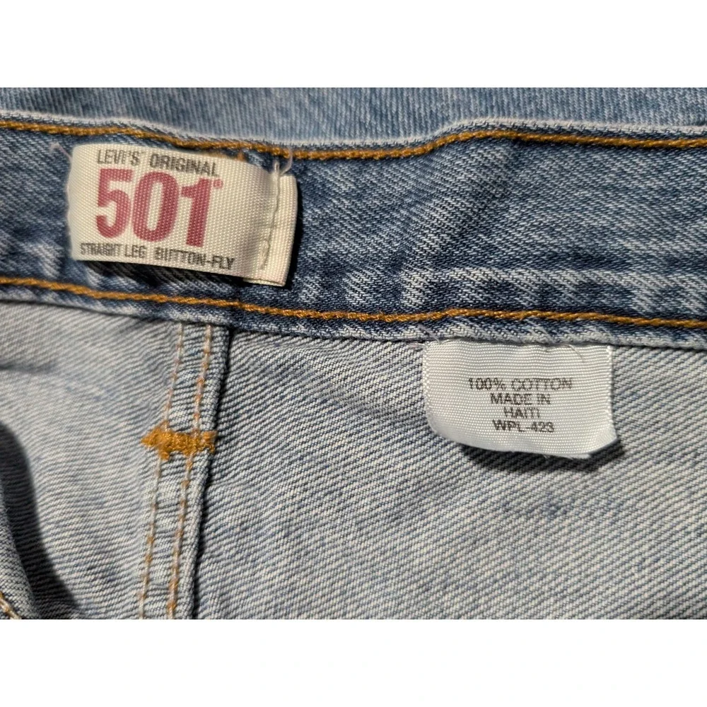 Levis 501 Original Mens Straight Leg Button‎ Fly Blue Denim Jeans 34x33 Med Wash